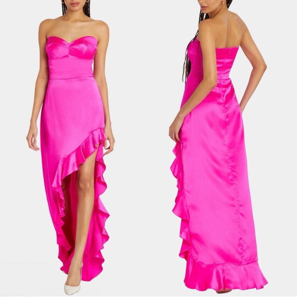 AMANDA UPRICHARD Fuschia  Amalia Silk Gown, NWT, Size L